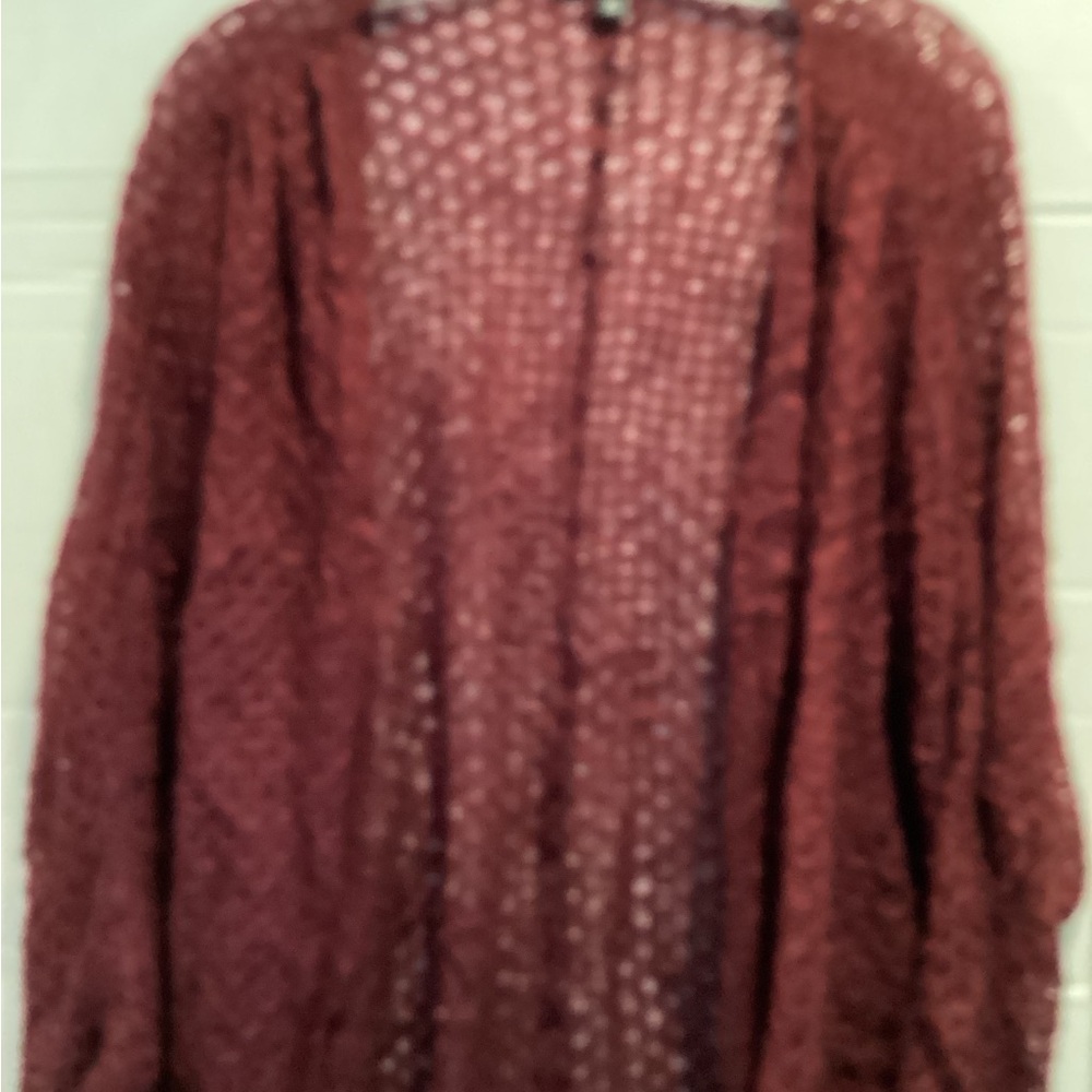 Ladies Signature Studio Maroon Knit cardigan Sweater size x large
